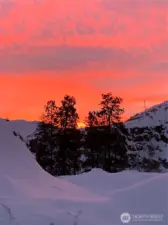 sunset over the river