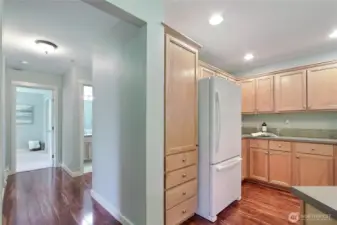 Large pantry space cabinetry.