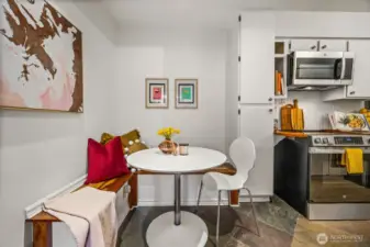 Eating nook off of the kitchen.