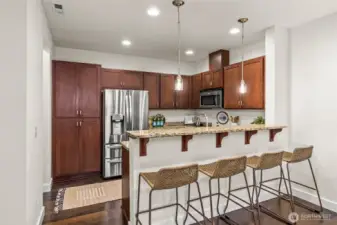 Raised bar makes this home great for entertaining.