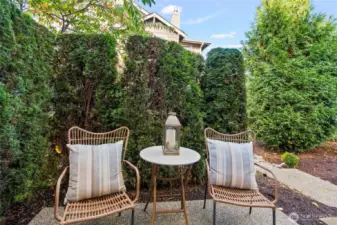 Cute private patio perfect for enjoying your morning coffee.