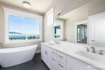 Primary Bath dual sinks soaking tub