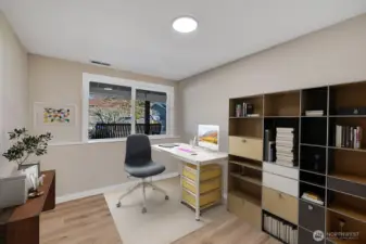 Lower level 4th bed/office is exactly what you need to be able to work or sleep away from the other living space. Virtually staged