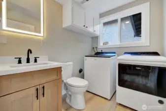 Lower level half bath with W/D included!