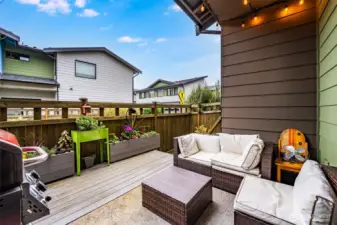 Back yard porch with deck