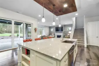 Kitchen features double oven, microwave, and a huge executive island.