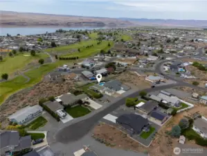 Aerial view of home.