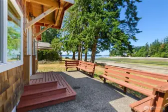 Bench seating to enjoy the views of the water