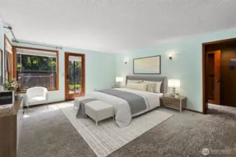 Primary Bedroom on main floor *Virtually Staged