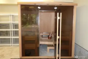 Relax in the sauna if you don't feel like sitting in the hot tub.