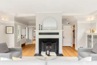 Wood burning fireplace for cozy nights in.