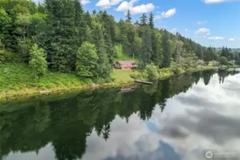 View of the cabin from the lake