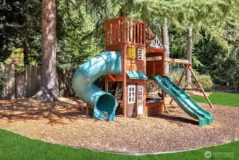 Big toy for kids is located on the open space area of the property.