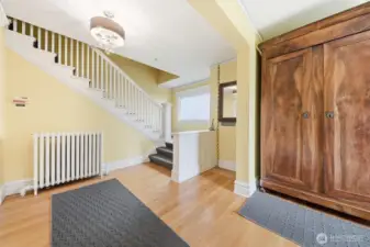 Foyer and stairs to upper living quarters.