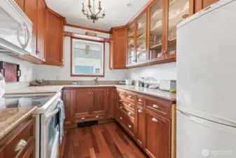 The kitchen spaces are versatile.