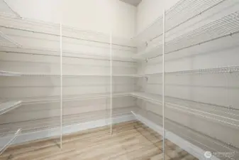 Generous walk-in pantry.
