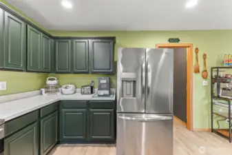 Kitchen with access to Pantry and Garage
