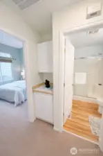 view of second bedroom and 2nd bath