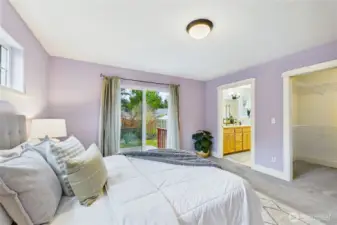 Slider out to a patio.