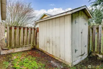 Garden shed on the other side of the house