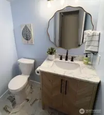 Updated 1/2 bath on main level