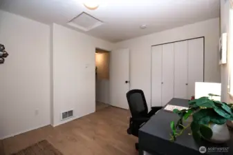 Large closet and built in shelves