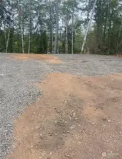 Nice flat lot with fresh gravel.