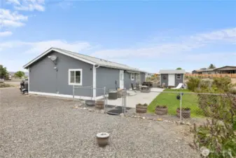 Fully fenced backyard.