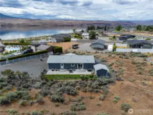 Aerial view back of home.