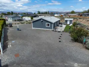 Aerial view front street.
