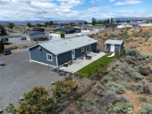 Aerial view back of home.
