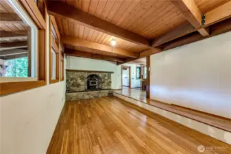 Living Room with Wood Stove