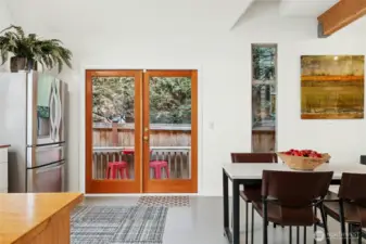 French doors to side deck - perfect for morning coffee