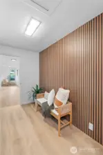 THE DROP ZONE | This space bridges the original home with the hallway that leads to the 2nd primary bedroom. Envision this area with a long storage bench for shoes and hooks above for coats and backpacks.