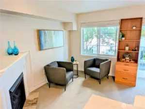 This picture shows the current staging.  The custom shelf stays!