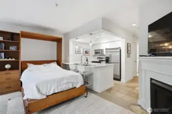 Shown with Murphy bed opened.