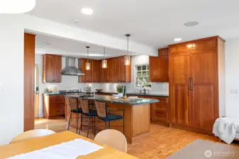 Custom Cabinets with built-in Thermador Fridge and Freezer