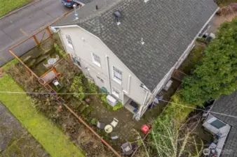 Terraced and fenced gardens for privacy and pets.