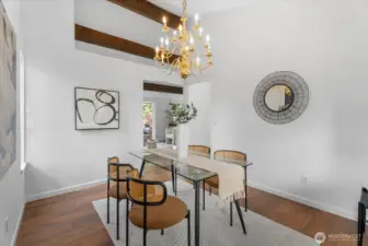 A formal dining room adds elegance for entertaining.