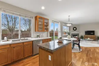 Large island for entertaining