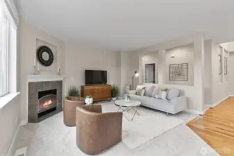 Cozy gas fireplace