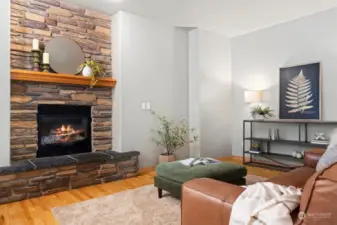 Family room off kitchen area.