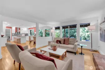 Family room off kitchen area.