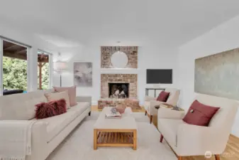 Hardwood floors and fireplace!