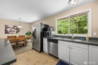 Stylish finishes and abundant light make this kitchen a true standout.