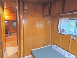 Small office space between the kitchen and the first bedroom.