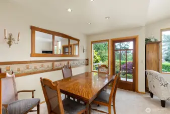 Dining room with custom wood working