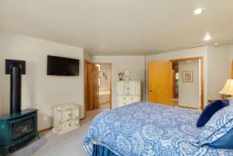 Primary Bedroom. Fireplace works but is not currently hooked up to propane.