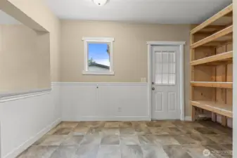 Eating area with access to secondary living area