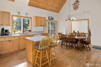 Eat in kitchen with adjacent dining space.